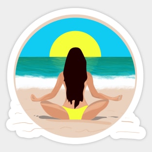 Med Womanwoman meditating Sticker